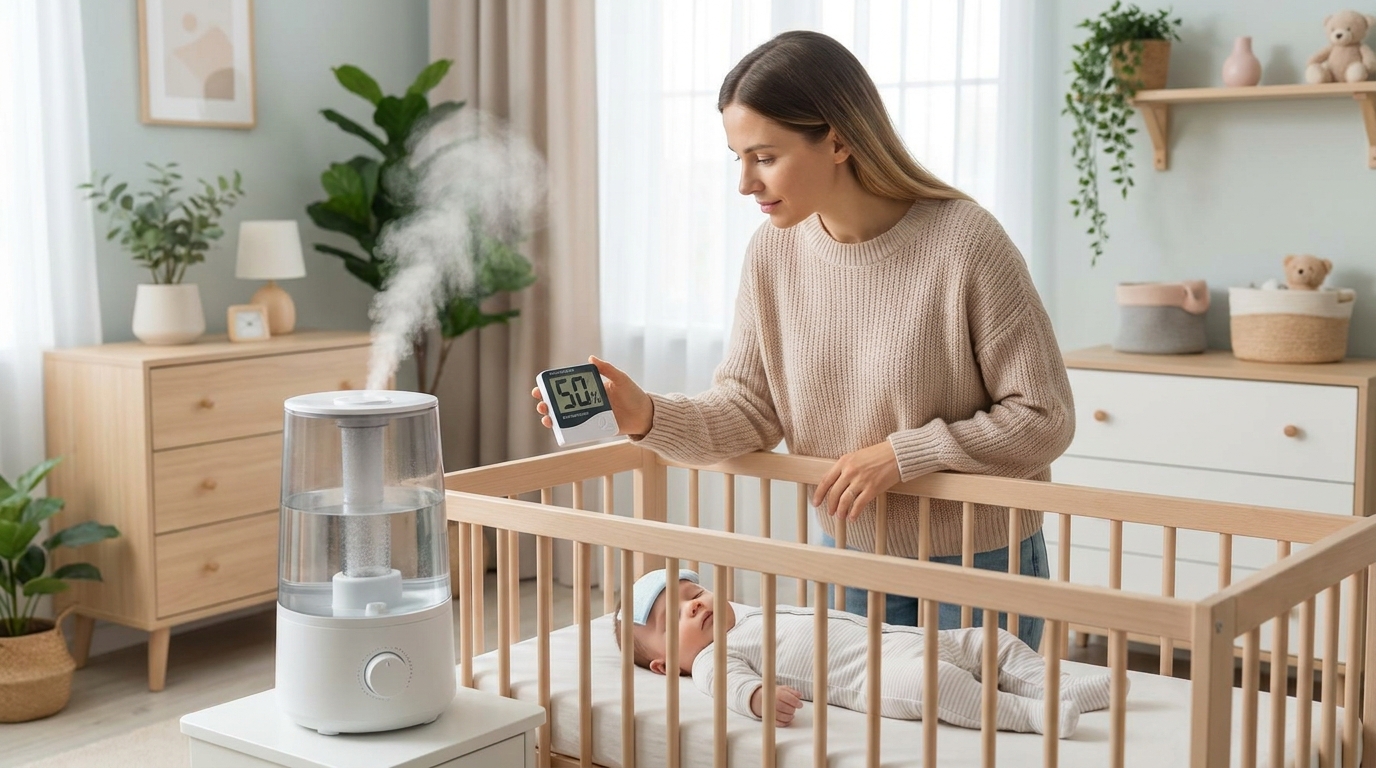 Quel taux d'humidité pour un bébé enrhumé ? La règle des 40-60%